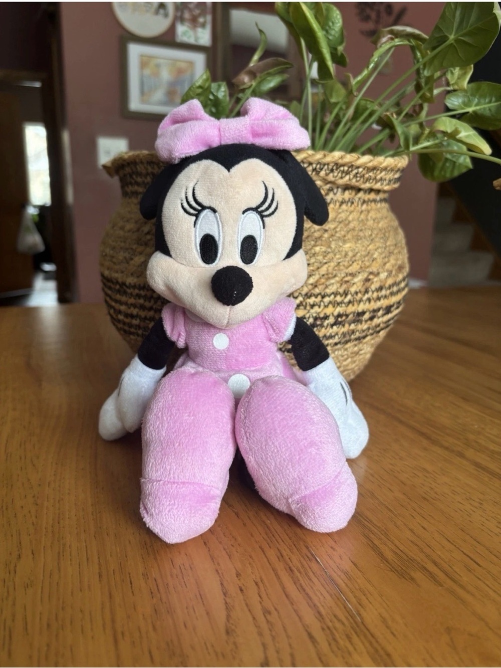 Disney Minnie Mouse Plush Toy Pink Dress Contemporary Disney Franchise Character